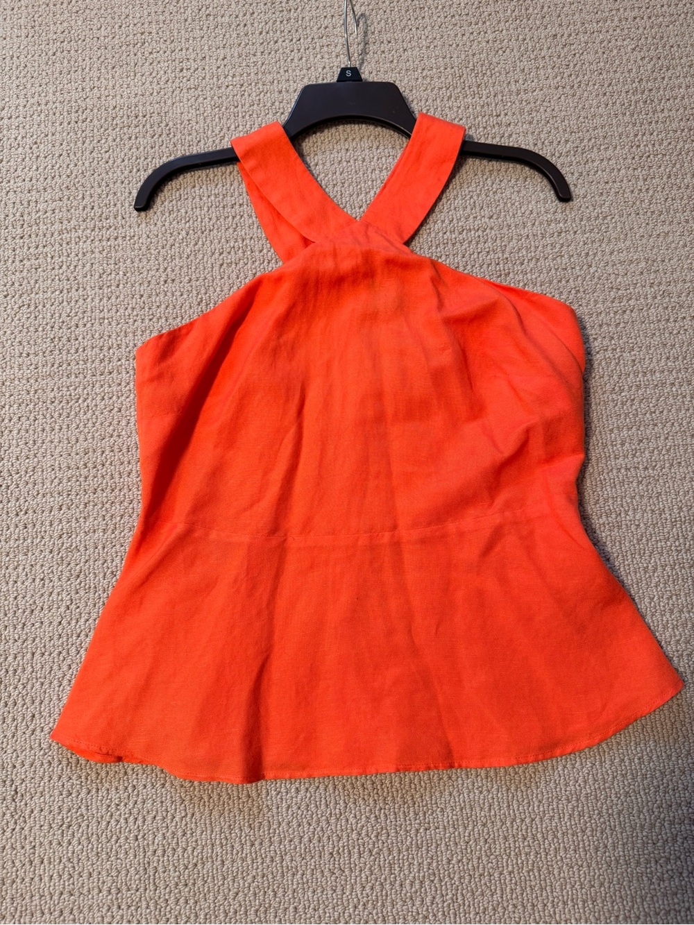 Ann Taylor Women’s linen Cross-Back Tank Top in Bright Orange size 4